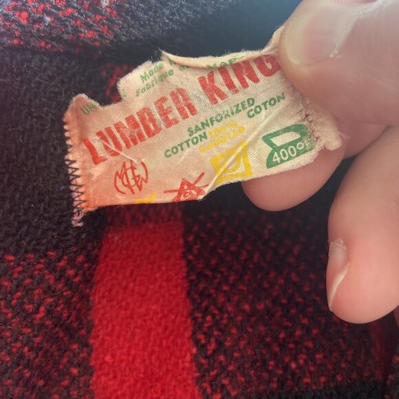 Vintage 60s Lumber King Buffalo Plaid Men M Shacket Jacket Canada - Picture 7 of 12